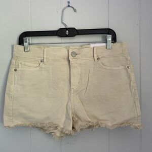 LOFT Frayed Hem Jean Shorts, 27